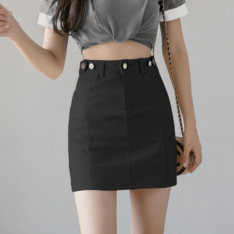 Quần váy jean nữ lưng cao, co dãn mạnh, màu xám khói kiểu dáng đẹp dành co big size 3595 | BigBuy360 - bigbuy360.vn