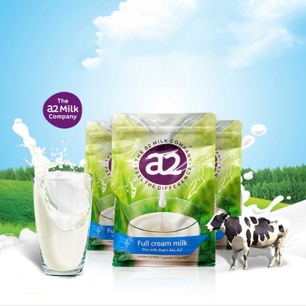 [Mã SMKB151 giảm 10% đơn 500.000Đ] [Chính hãng] Sữa A2 Úc nguyên kem và tách kem dạng bột túi 1kg