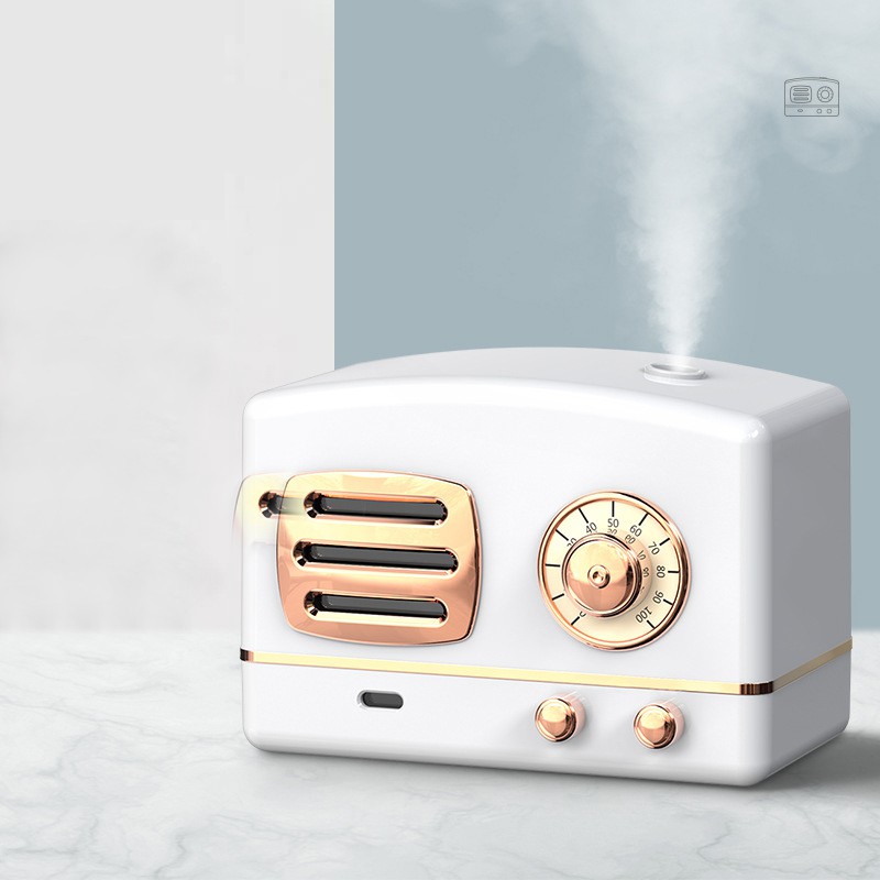 Máy Phun Sương Binbo Mini Hình Đài Cassette Hơi Nước Tạo Ẩm, Khử Mùi Trong Phòng Có Đèn Led Ngủ (Tặng Kèm Dây Sạc)