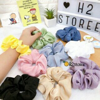 Dây cột tóc scrunchies vải lụa