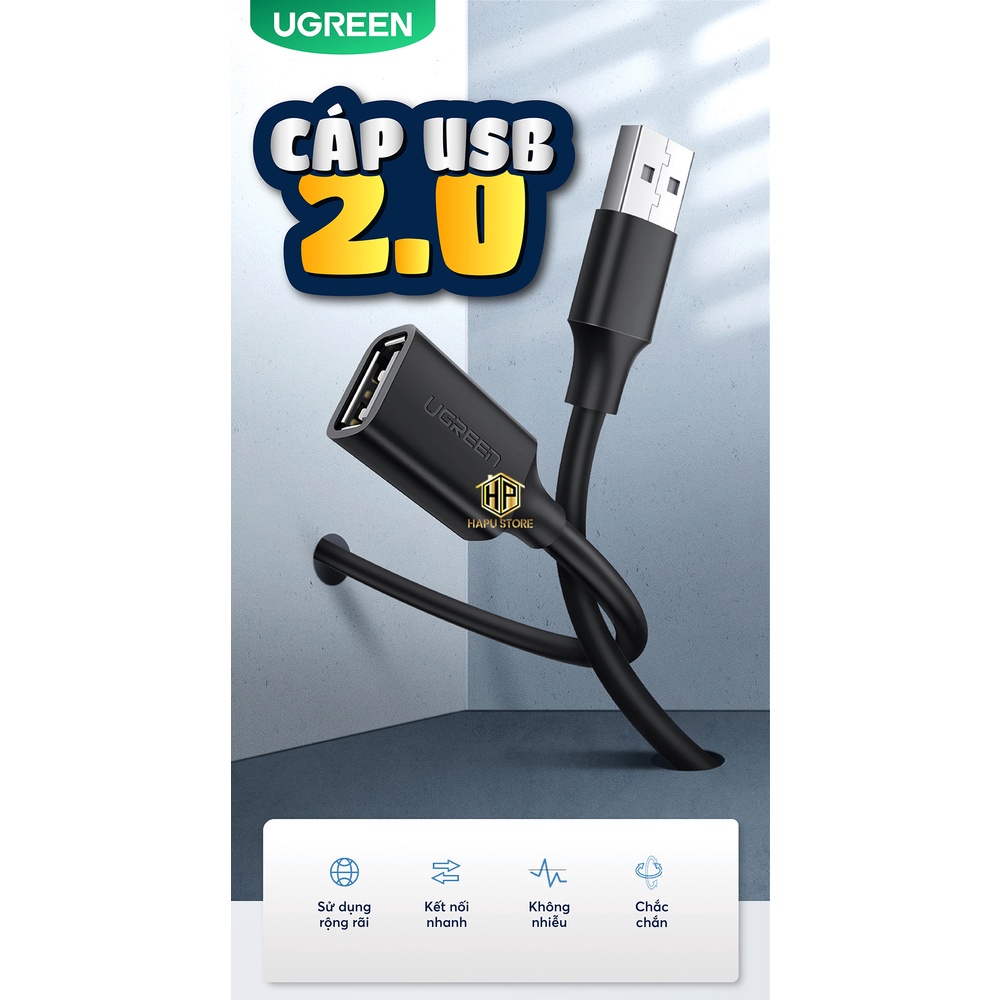 Ugreen 10313 - Cáp USB 2.0 nối dài 0,5M chính hãng - HapuStore
