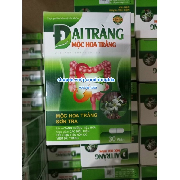 Viên uống ĐẠI TRÀNG HOA MỘC TRẮNG - Dành cho người bị viêm đại tràng, đại tràng co thắt - Hộp 30 viên
