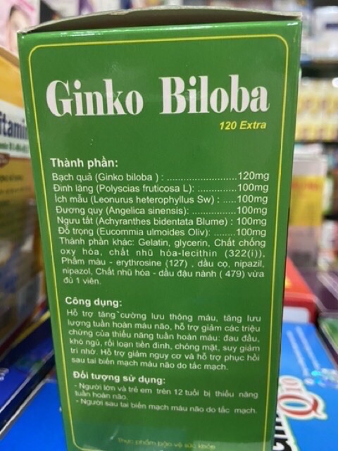 Viên uống Bổ não Ginko Biloba 120mg Extra