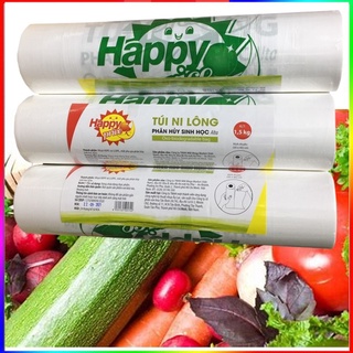 [1,5kg/cuộn] Túi thực phẩm tự hủy sinh học Happy Price màu trắng size 35x45cm/túi.