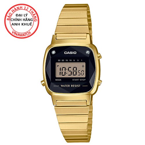 Đồng hồ Nữ Casio điện tử dây kim loại vàng LA670WGAD-1DF - Chính hãng Casio Anh Khuê