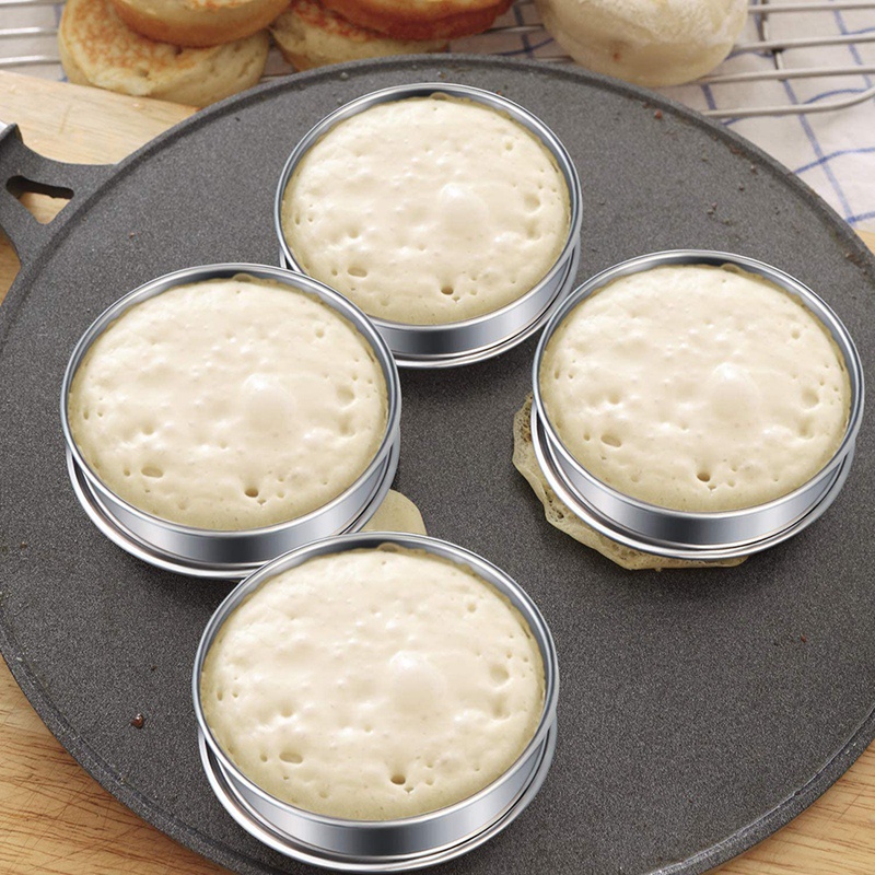 Set 10 Vòng Thép Không Gỉ Làm Bánh Tart Crumpet Hình Tròn
