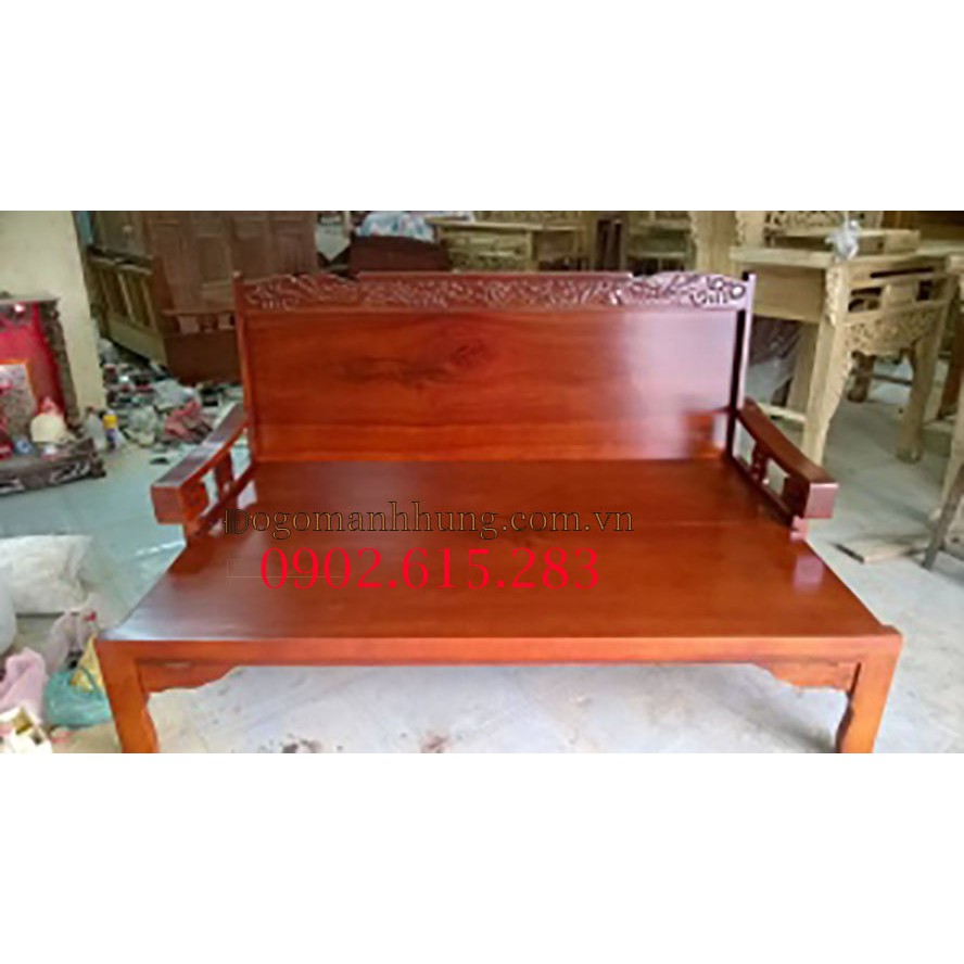 Ghế trường kỷ - đi văng - sofa giường gỗ xoan đào mẫu 19