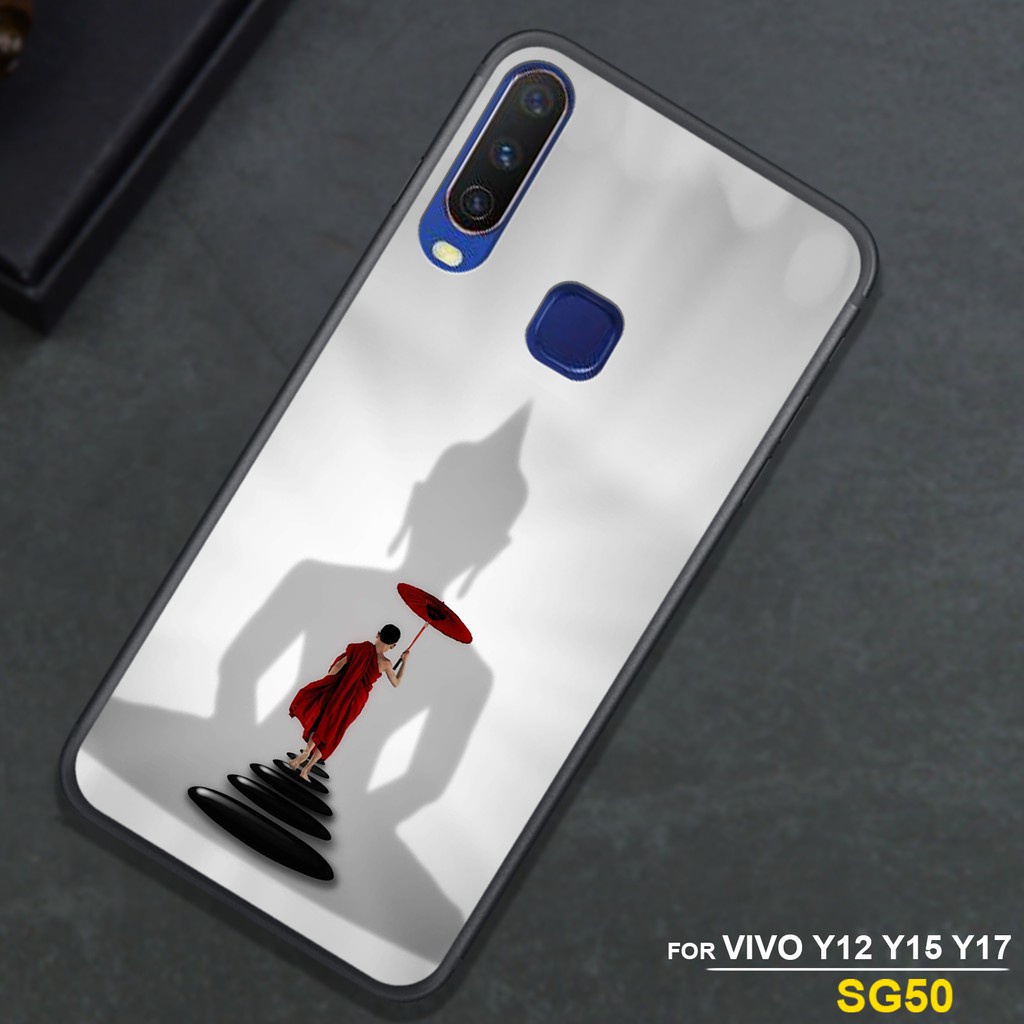 Ốp lưng ép kính chống bể Vivo y11 / y12 / y15 / y17 / u10 hình thư pháp đẹp