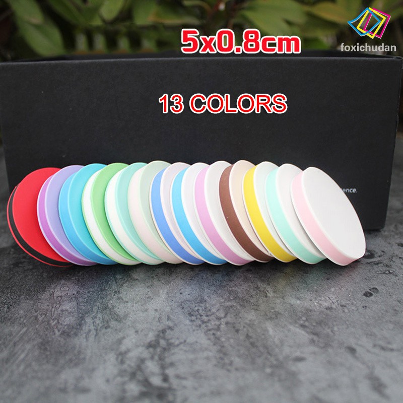 Miếng cao su chạm khắc tạo con dấu hình tròn kích thước 5x0.8cm có 13 màu tùy chọn