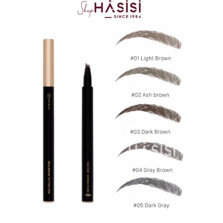 🤩🤩🤩 Bút Kẻ Chân Mày 4D Dạng Sợi VACOSI NATURAL STUDIO REAL BROW TATTOO PEN