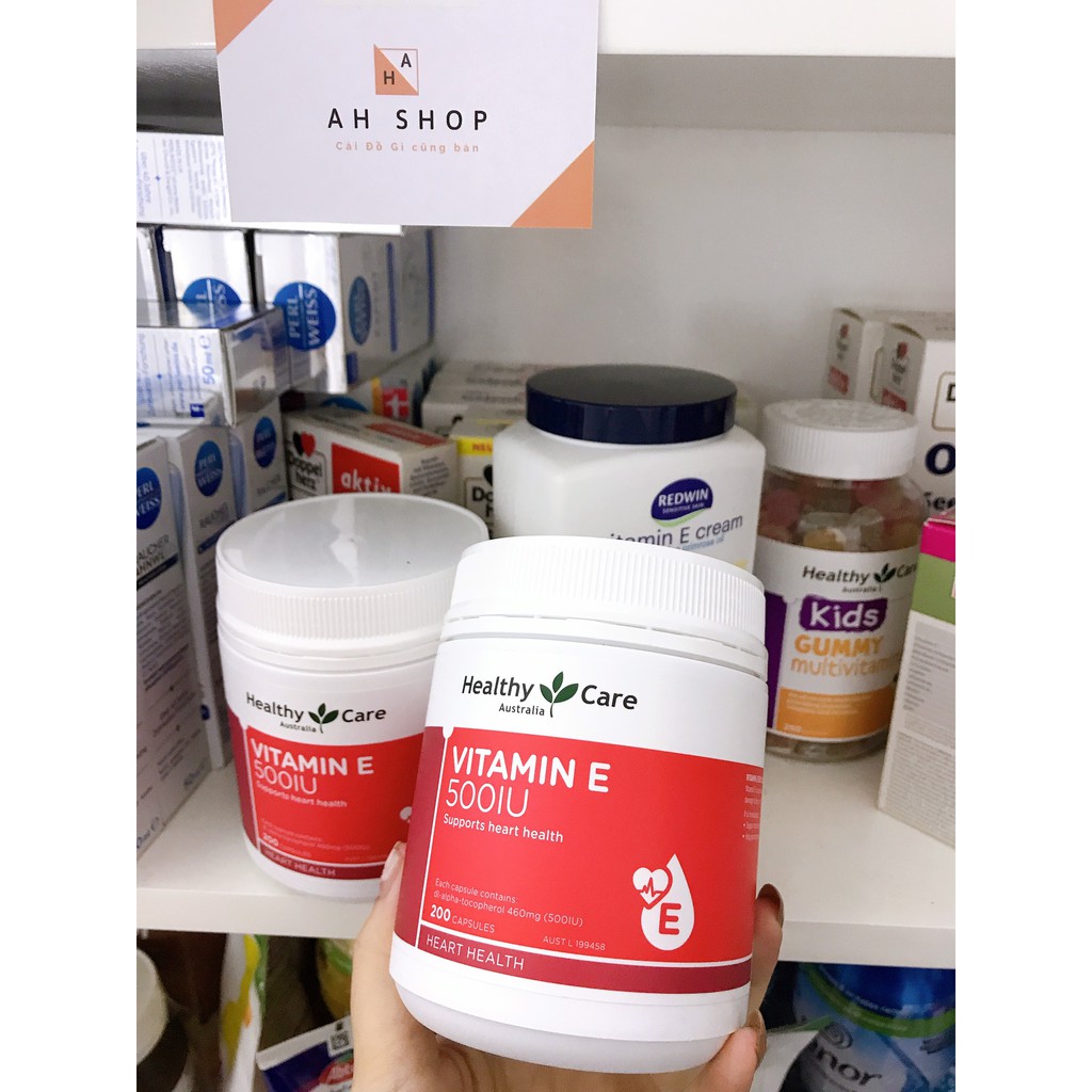 Vitamin E Đỏ 500 IU Hộp 200 Viên