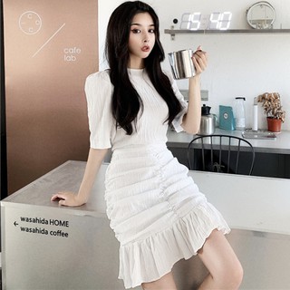 (Sẵn) Váy body vải nhún đuôi cá ULZZANG