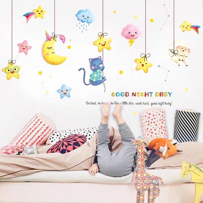 Tranh dán tường chúc bé ngủ ngon hình ngôi sao