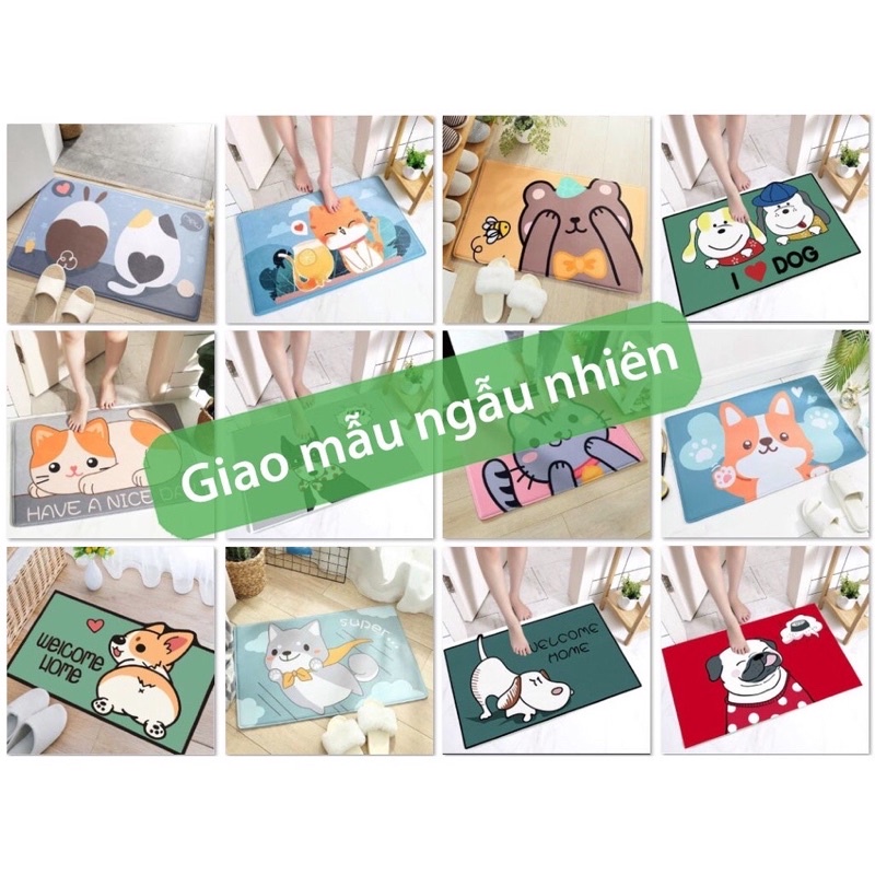 [Chuyên Sỉ] Thảm Lau Chân Chống Trượt Thấm Nước 3D Nhà tắm,Nhà bếp,phòng khách,kích thước 40x60cm