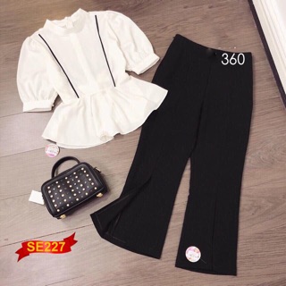 Set bộ cát hàn , quần xẻ tà