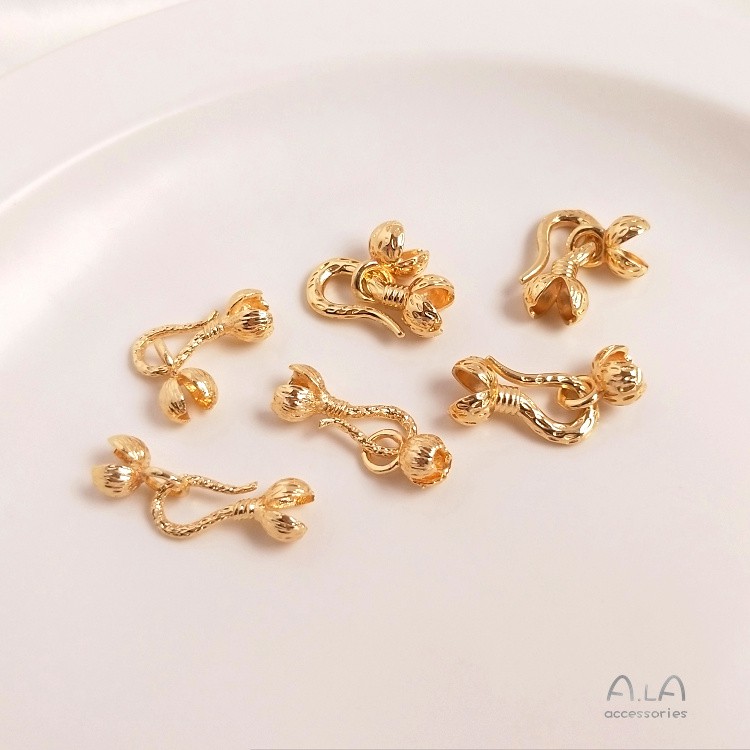 Khóa Móc Hai Đầu Mạ Vàng 14k Hình Cá Nhiều Màu Sắc Dùng Làm Trang Sức DIY