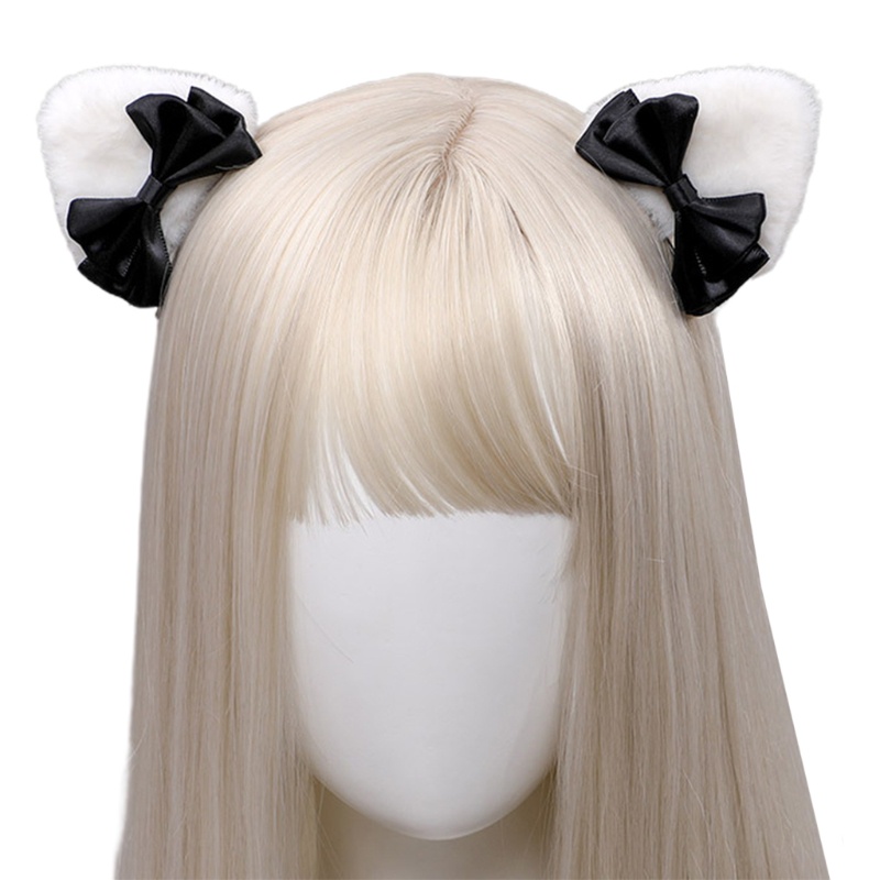 Kẹp Tóc Hình Tai Mèo Hoạt Hình Đính Nơ Tam Giác Đáng Yêu