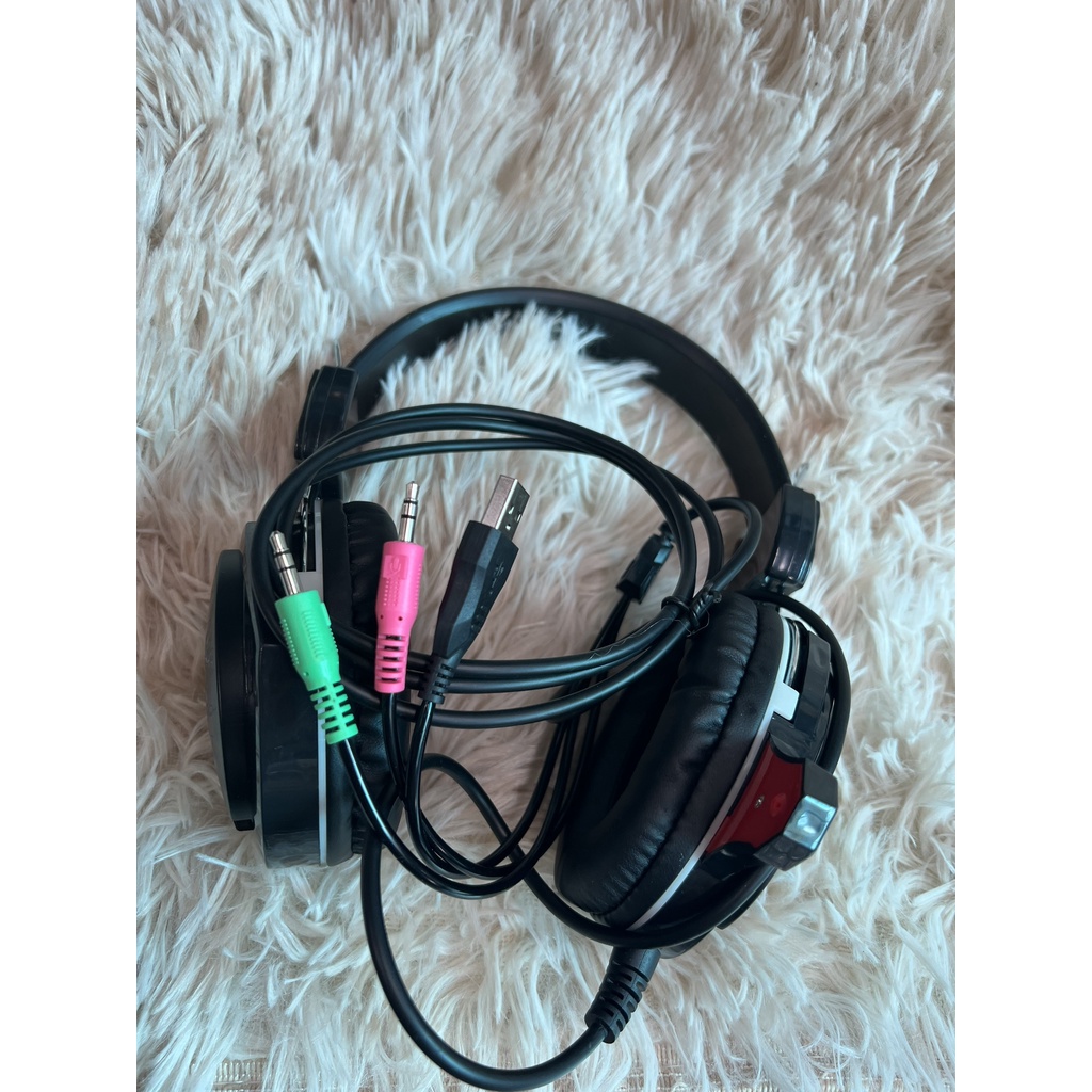 TAI MỚI KHÔNG HỘPTai Nghe Chụp AUTOBOT Gamming có Đèn LED Siêu Cấp - Âm Thanh Chân Thật BẢO HÀNH 3 THÁNG,2 chân 3.5mm