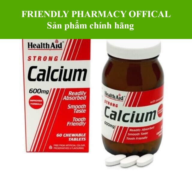 Strong Calcium 600mg- Hỗ trợ bổ sung canxi giúp xương răng chắc khỏe, tăng chiều cao (Lọ 60 viên)