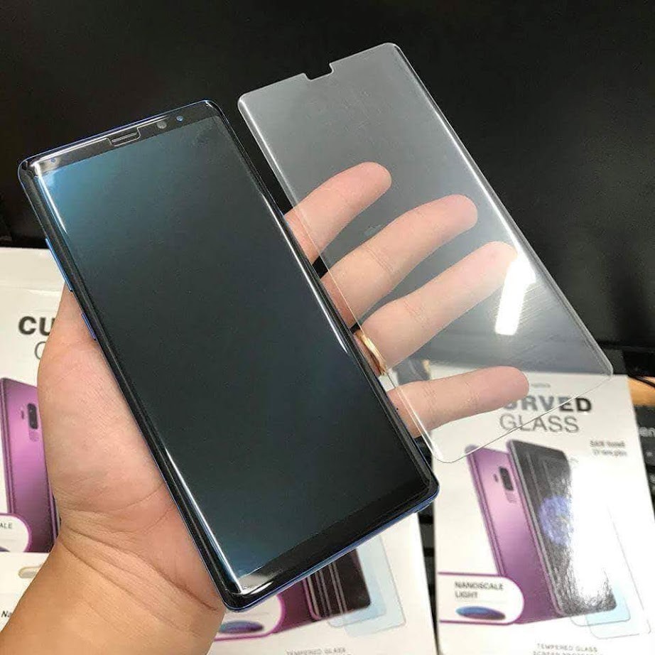 Bộ dán cường lực công nghệ Sấy keo UV cho Samsung S7 edge / S8 / S8 plus / S9 / S9 plus / Note 8 / Note 9