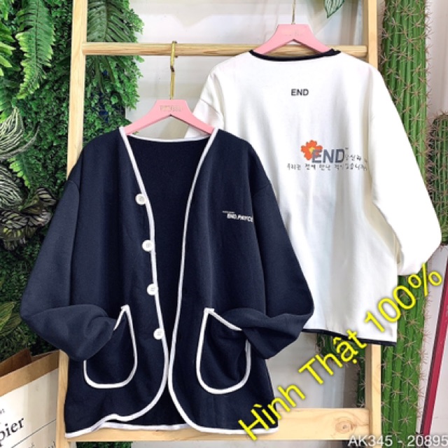 Áo Khoác Cardigan Nỉ Bông Form Rộng Chất Dày Dặn Siêu Đẹp Áo Cardigan Đôi Nam Nữ Thun CARDIGAN END - AK3345 | BigBuy360 - bigbuy360.vn
