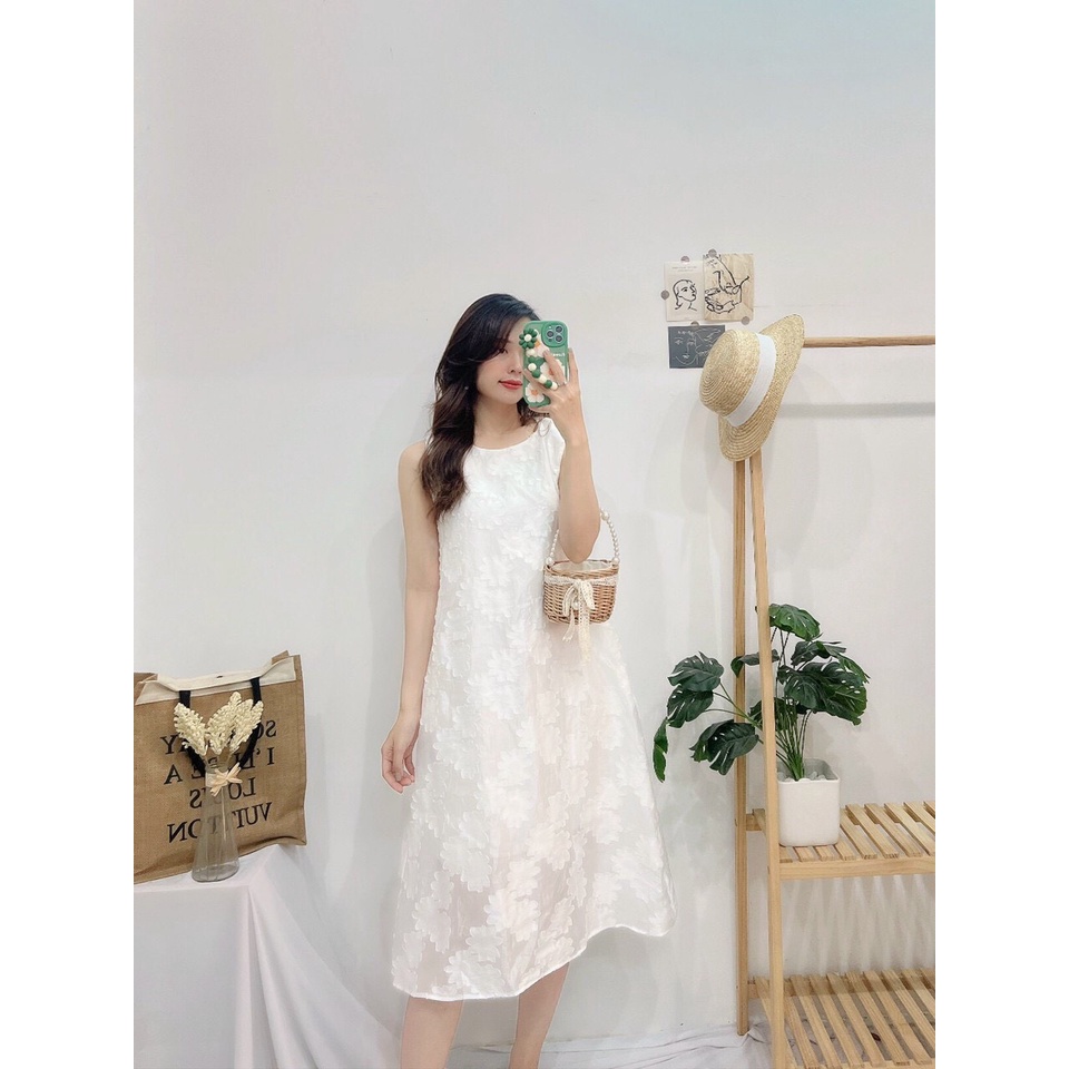 ĐẦM THIẾT KẾ SÁT NÁCH ĐI BIỂN CỰC SANG CHẢNH-Hình shop chụp thật