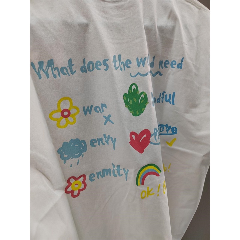 NRVP Áo thun 100% cotton tay ngắn cổ tròn thời trang mùa hè phong cách Hàn Quốc cho nữ