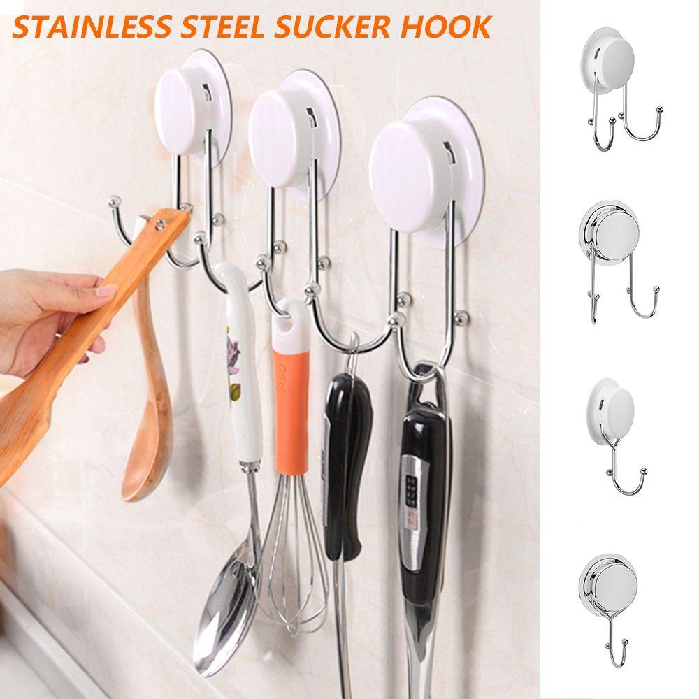 CONOPERY Giá Đỡ Treo Tường Bằng Thép Không Gỉ Hai Móc Hít Chân Không