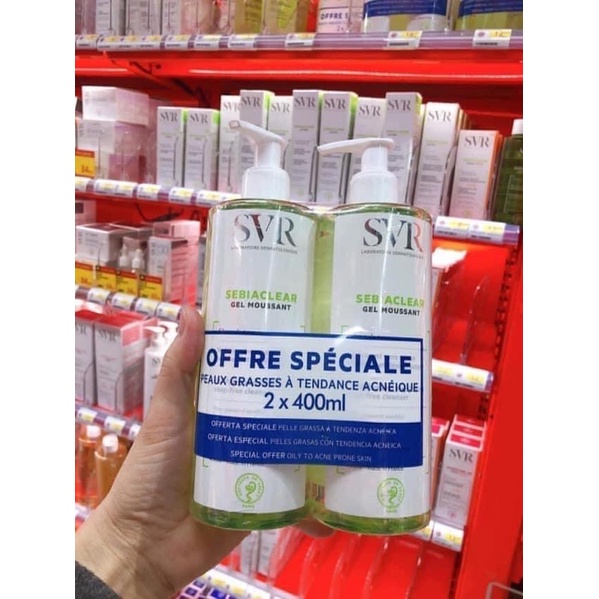 Sữa rửa mặt SVR Sebiaclear Gel Moussant cho da dầu mụn pháp 400ml