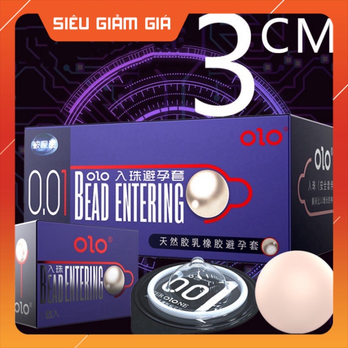 TM Bao Cao Su OLO 0.01mm Mỏng Nhất Thế Giới BEAD ENTERING - Gốc Nước - Phiên Bản Xanh Lục Đặc Biệt Siêu Bi Lớn- Hộp 10 B