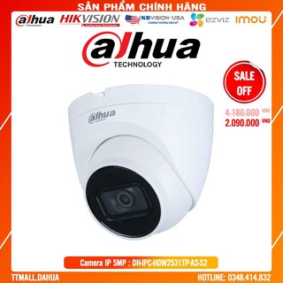 Camera ip starlight 5.0mp dahua ipc-hdw2531tp-as-s2- bảo hành chính hãng 2 năm