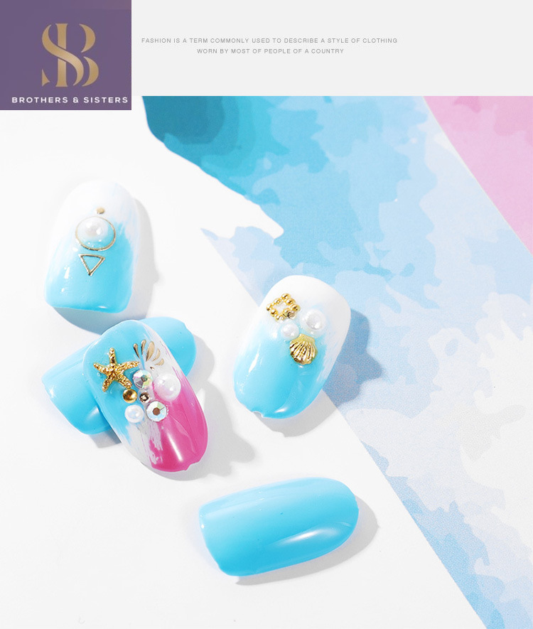 [Hàng mới về] Miếng dán móng tay nghệ thuật 3D đính đá và đinh tán mạ vàng SUAKE