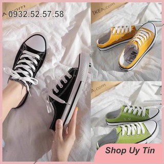 Giày sục vàng, đen, trắng