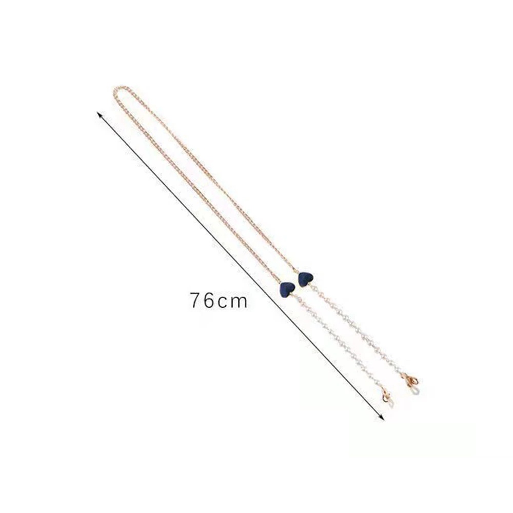 Dây Đeo Mắt Kính Chống Mất Đính Ngọc Trai Hình Trái Tim Nhiều Màu Thời Trang Sáng Tạo