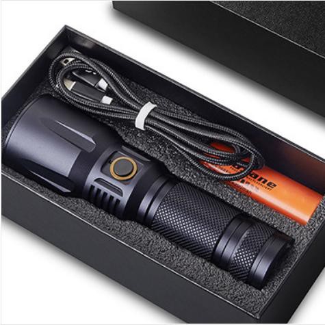 đèn pin X6 Osram 3030 2mm công suất 18w quang thông 1600 lumen mạ titanium tím khói cổng sạc USB-Type -C