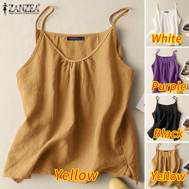 Áo ZANZEA không tay thời trang Hàn Quốc xinh xắn cho nữ