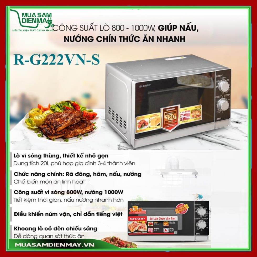 Lò vi sóng Sharp R-G222VN-S 20 lít có nướng | R-2235H 23 lít | R-207VN-SL 20 lít R-201VN-W không nướng - Hàng chính hãng