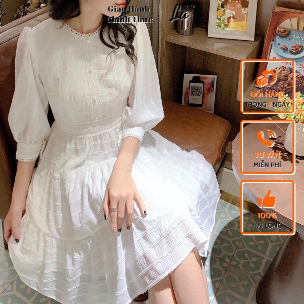 Đầm Xoè Nữ LuShop Váy Babydoll Phối Ren May 2 Lớp hợp với Dự Tiệc Dạo Phố Đi Chơi Hàng Cao Cấp Giá Tốt