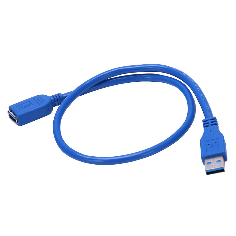 Cáp Mở Rộng 50cm 20 "Usb 3.0 A Male Sang Female Màu Xanh Dương