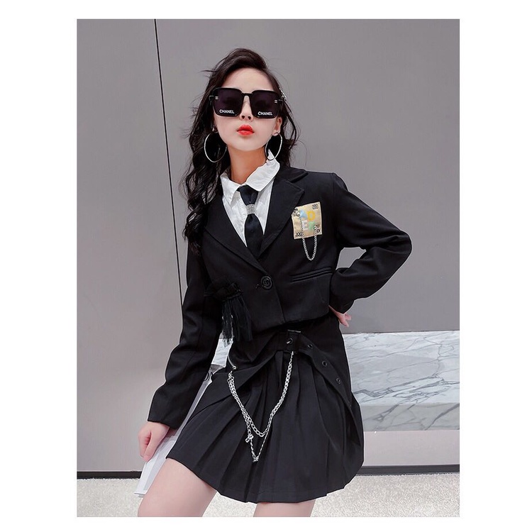 Set vest croptop cho bé gái cao cấp size 130-170( 5-10 tuổi)-mã V445