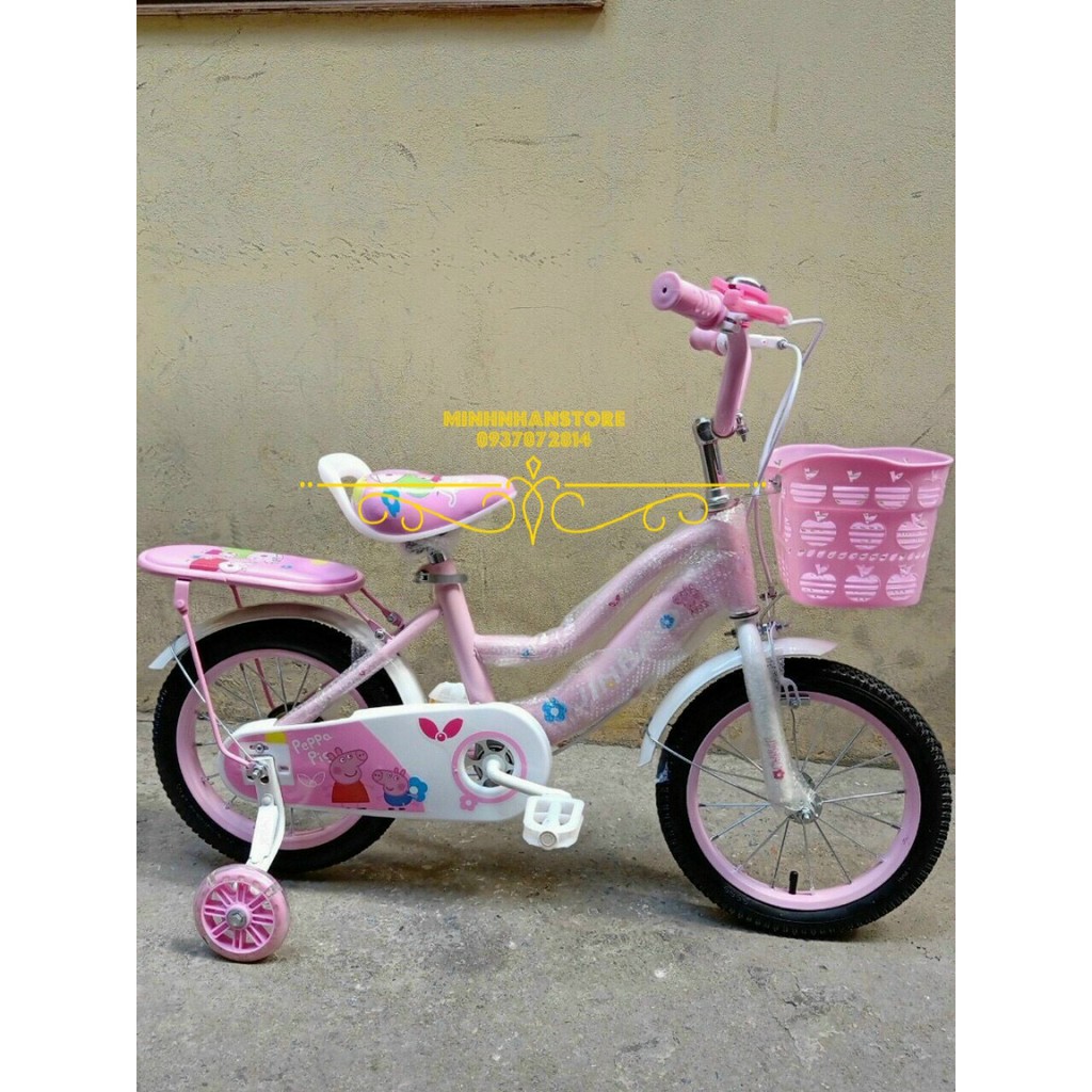 XE ĐẠP BÉ GÁI HEO PEPPA SZ 12IN - 14IN . BÉ 4-6T