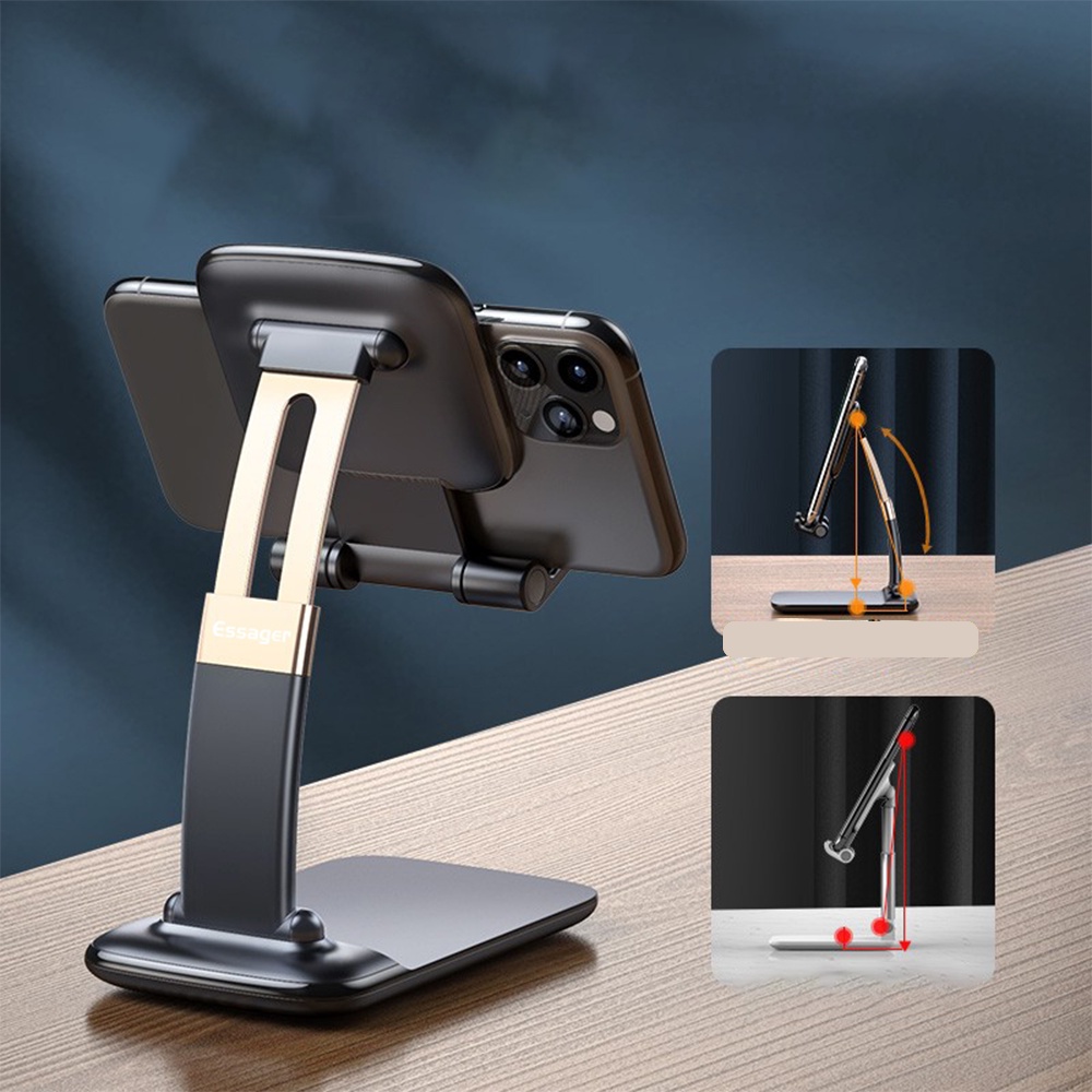 Giá Đỡ Điện Thoại Cong, Chất Liệu Hợp Kim Nhôm Chống Lật Đổ, Gấp Gọn, Kệ ĐIện Thoại Đa Năng Xoay 360 Độ Siêu Tiện Dụng
