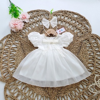 Đầm bé gái công chúa ren trắng