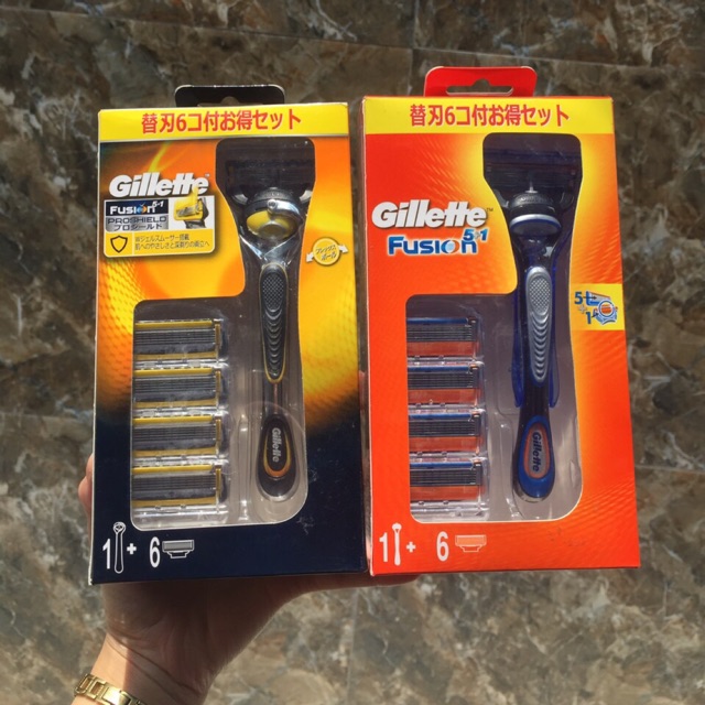 Bộ dao cạo râu Gillette Fusion 5+1 Proshield(1 bàn cạo+6 sơ cua)