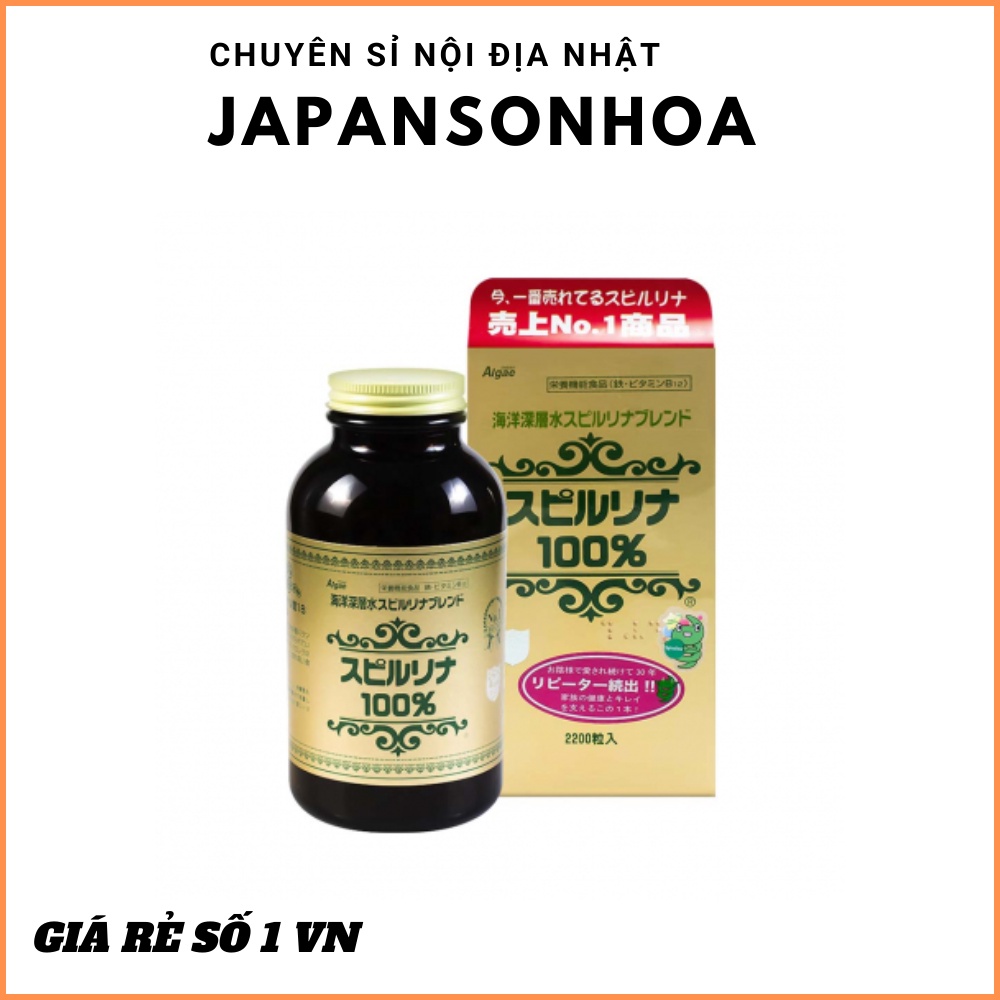Viên uống tảo xoắn Algae Spirulina hộp 2200 viên - chuyên sỉ hàng nội địa Nhật