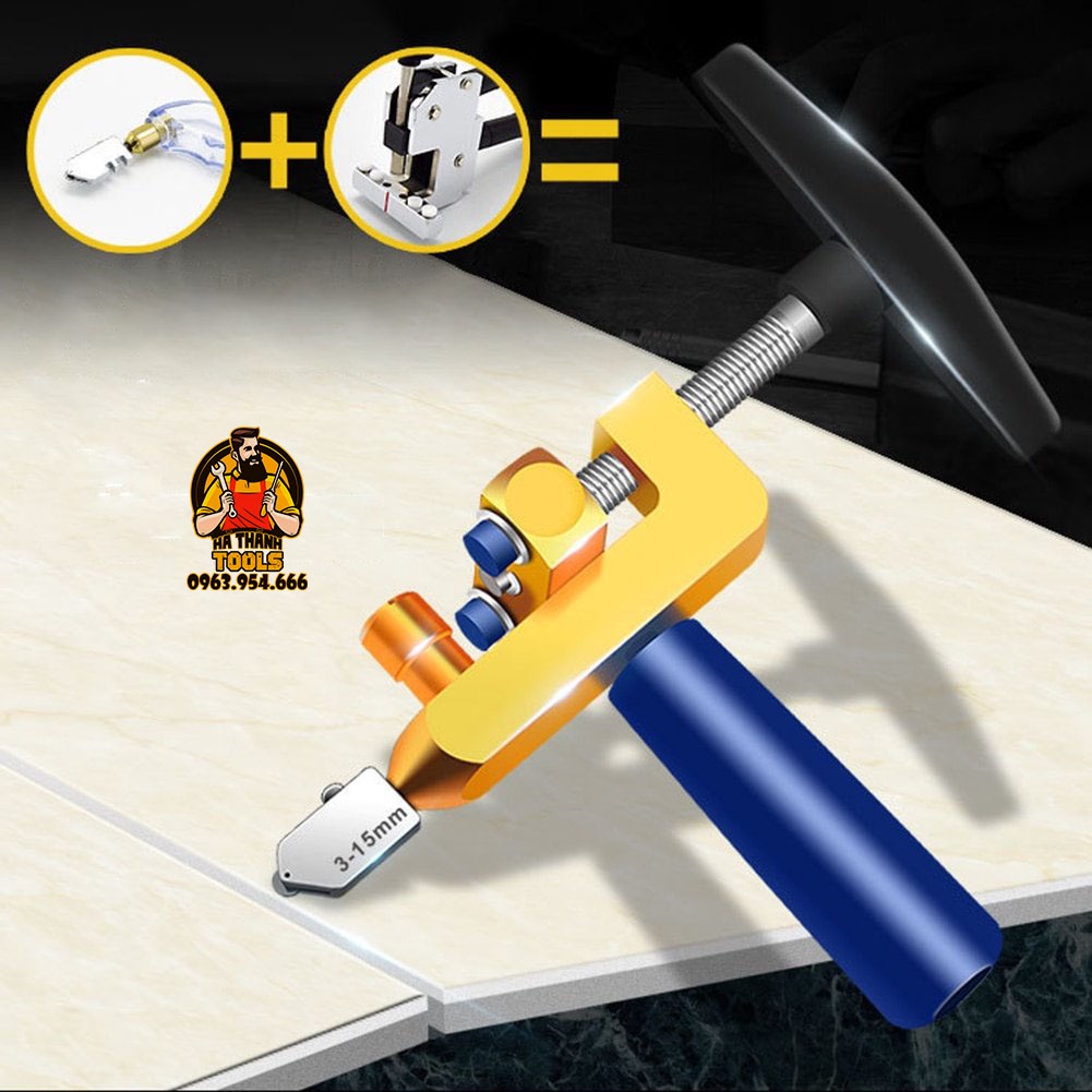 Dao cắt gạch men, cắt kính cầm tay thông minh loại Tốt - Full Phụ kiện như hình