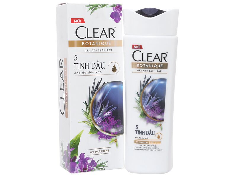 Dầu Gội Sạch Gàu Clear Botanique 5 tinh dầu - 180g