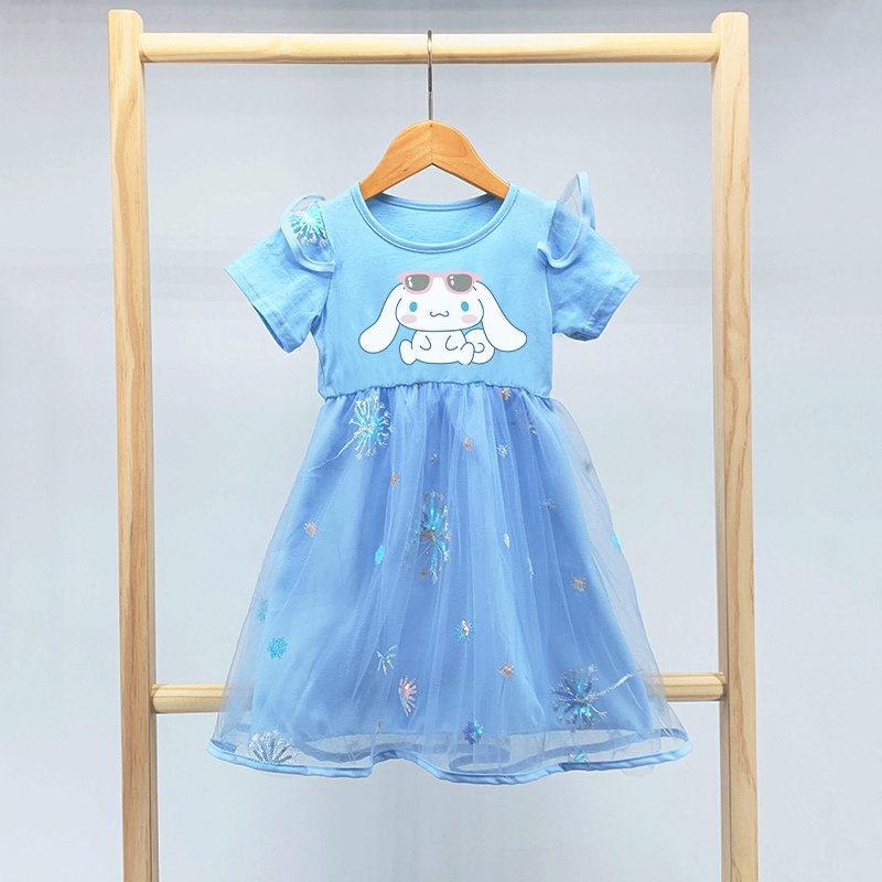 Đầm Bé Gái In Hoạ Tiết Hoạt Hình Cinnamoroll Phong Cách Hàn Quốc Xinh Xắn 2022