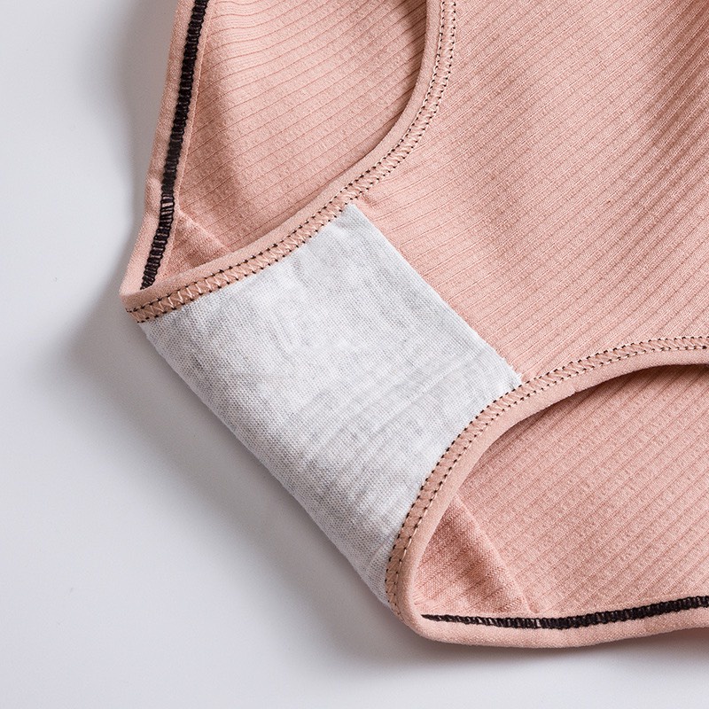 Quần Lót Viền Kẻ Cạp Nơ Cotton Tăm Cao Cấp