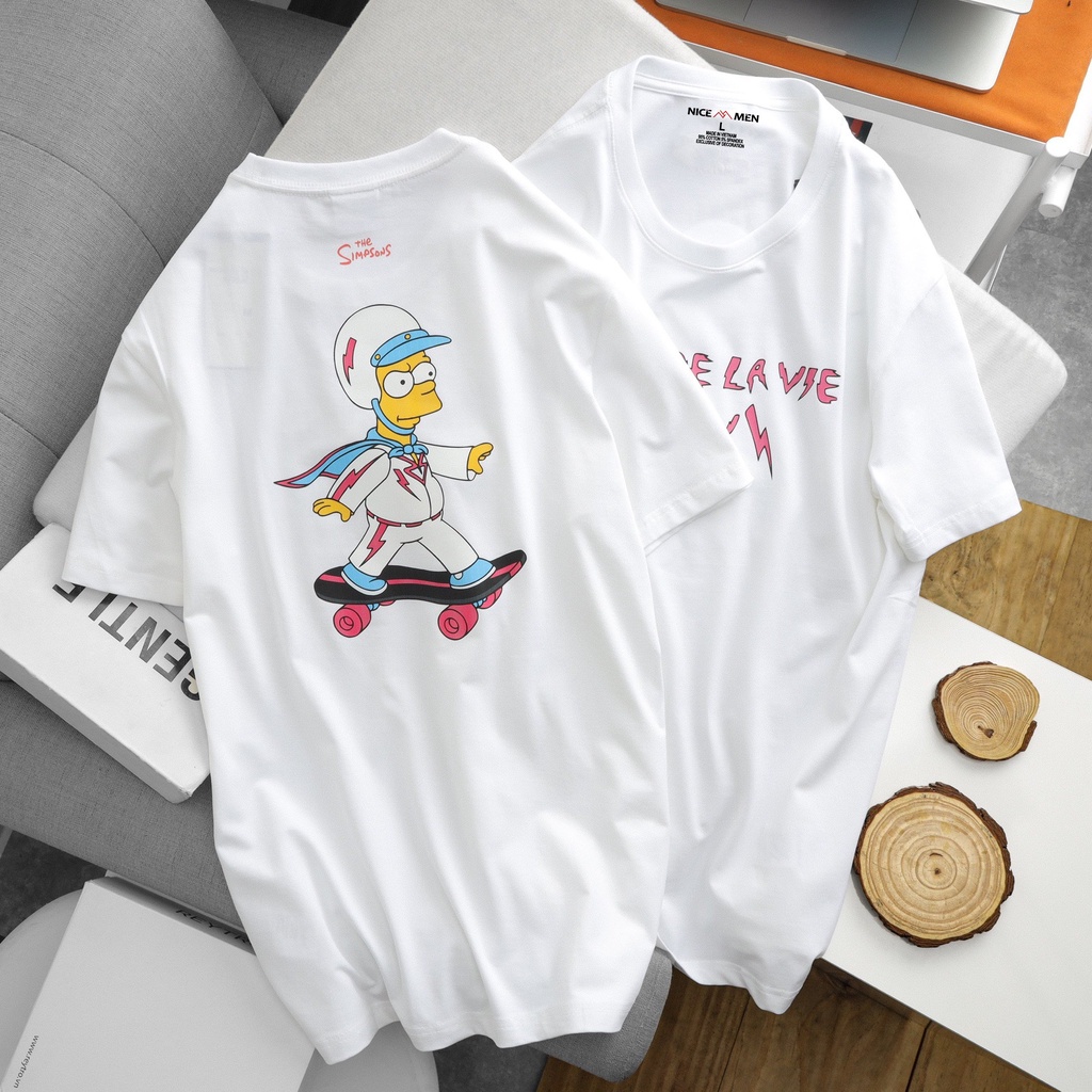 Áo Thun Unisex Nam Nữ Local Brand NICEMEN in The Simpon Form Rộng Oversize 50 - 90Kg